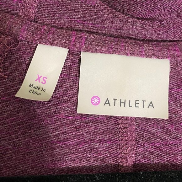 Athleta | Inner Twist Hoodie Wrap-Front Chianti Heather Plum Top‎ XS Women's - Picture 6 of 10